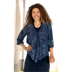 Viskose-Jacke in Muster flieder in Größe 44/46 von DW-Shop, Flieder, 44/46