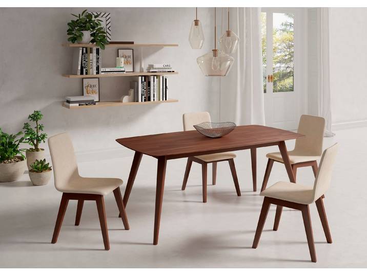 Esstisch, 180x90 cm, Massivholz, Nussbaum, Rechteckig, Modern, Inosign