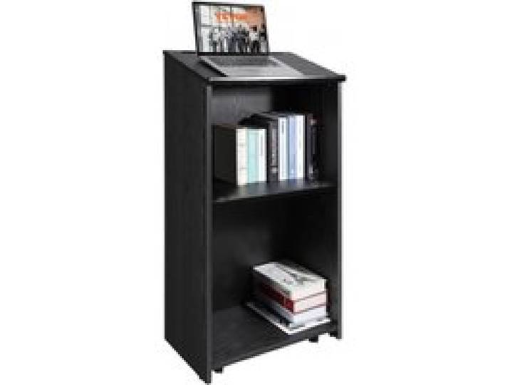 VEVOR Stehpult Rednerpult 600 x 360 x 1200 mm, Podium-Ständer mit Breiter Lesefläche und Aufbewahrungsregal, Stehschreibtisch für Kirche, Büro, Schule, Schwarzes Podium 30 kg Tragfähigkeit Schwarz