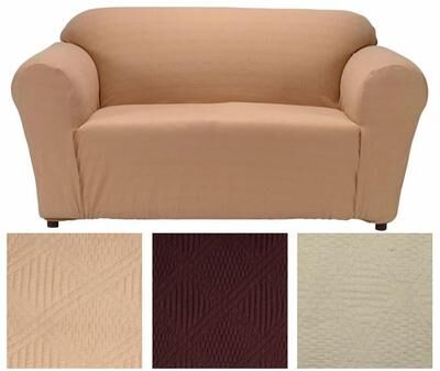 Classic Slipcovers Double Diamond Textured Fabric Chair Slipcover