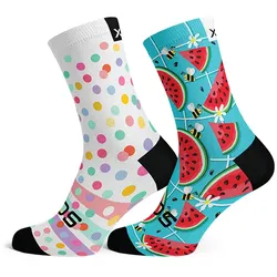 SOX FOOTWEAR Kinder Socken Doppelpack Dots & Fruity Crew Socks | XS (2