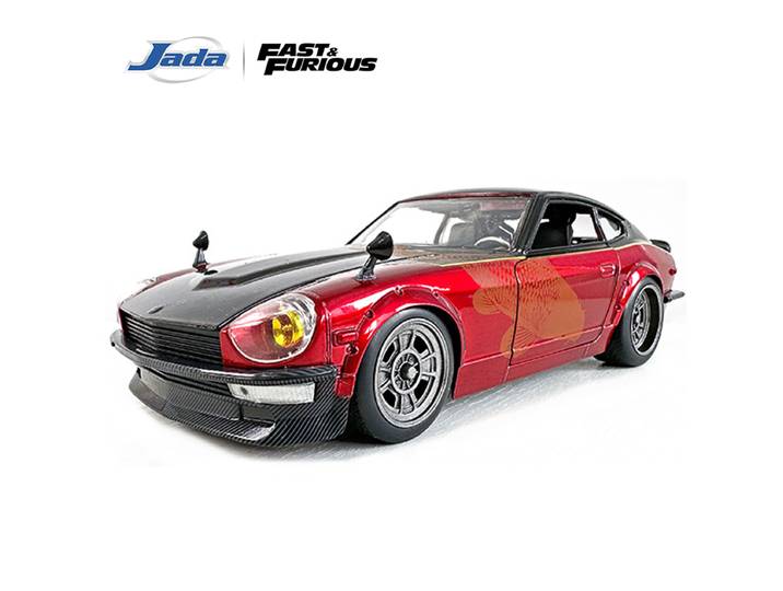 JADA 1:24 The Fast and the Furious 1972 Datsun 240Z modèle moulé sous pression-rouge brillant avec accents noirs JD34916