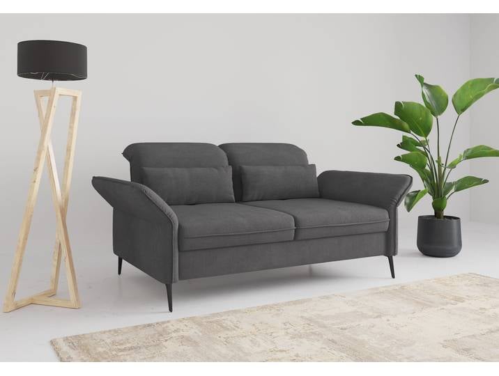 3-Sitzer, 199x123 cm, Polyester, Grau, Sitztiefenverstellung, Modern, SIT & MORE
