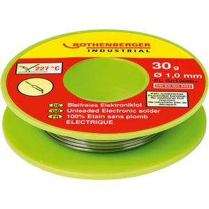 Rothenberger-Industrial Lötzinn EL, bleifrei, Ø 1,0mm, 99% Zinn, 1% Kupfer, 30g