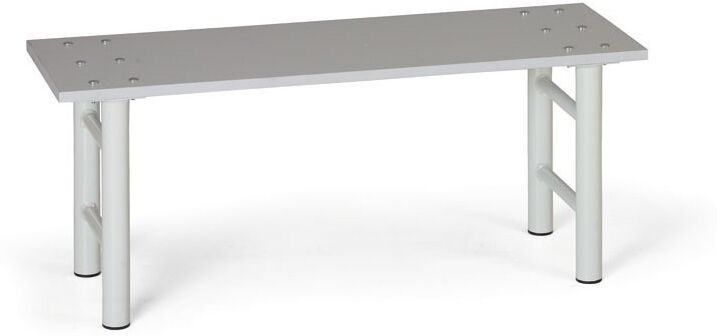 B2B Partner Umkleidebank, Sitz aus laminierte Spanplatte, graue Beine, 1000 mm breit