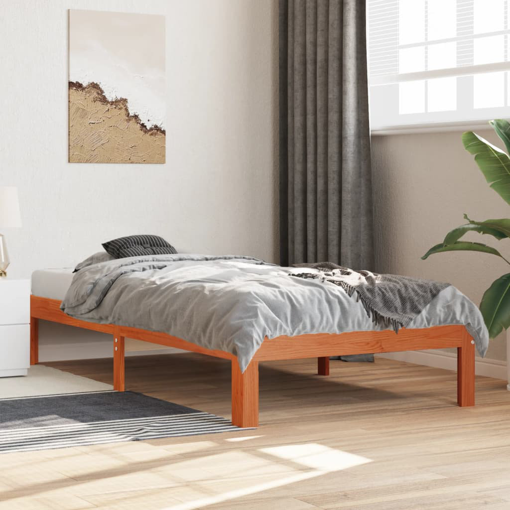 17 Stories Nouri Solid Wood Platform Bed Wax brown Single (3')