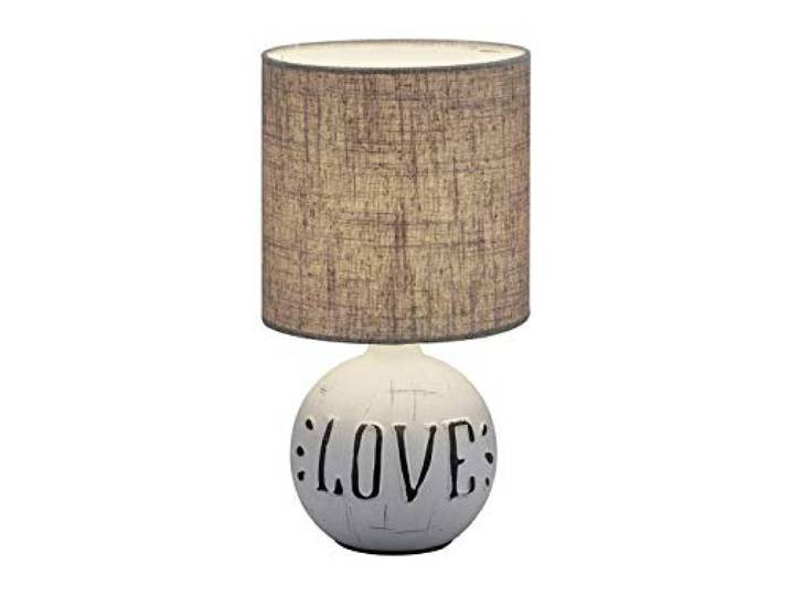 Reality Lampe de table ESNA R50651025\, Céramique\, Abat-jour en Tissu Blanc/Gris