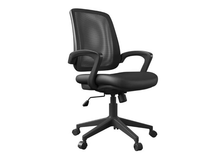 Marvin-chaise De Bureau Avec Hauteur D'assise Réglable Revêtue De Tissu Noir.