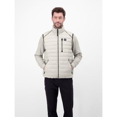 Steppweste LERROS "Steppweste mit Fütterung, sportiv geschnitten", Herren, Gr. M, beige (pearl grau), 100% Polyester, Westen Steppweste