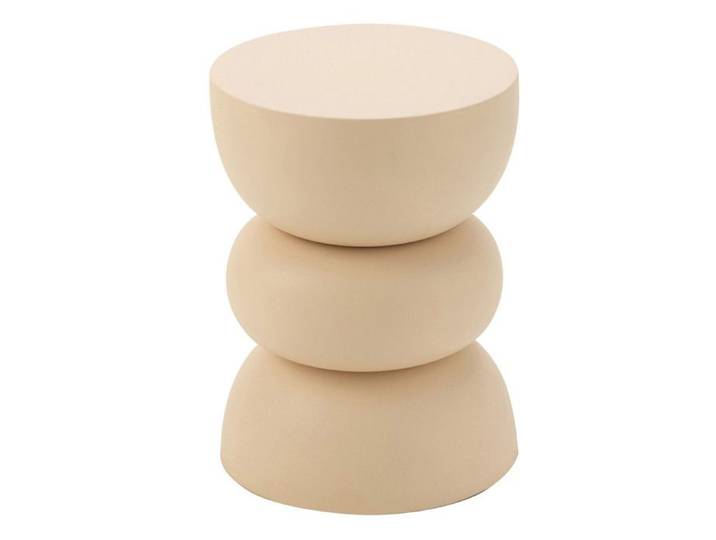 Table d'Appoint Design en Métal  Lise  43cm Beige