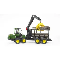 BRUDER - John Deere 1210E Rückezug mit 4 Baumstämmen und Holzgreifer 02133 - grün