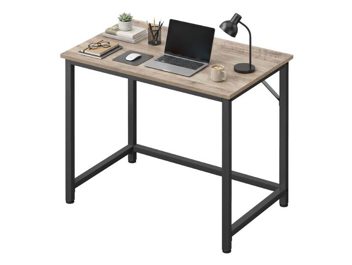 JOYFURNOS Bureau d'ordinateur, pour cabinet de travail et chambre, 80 x 50 x 76 cm, Grège et noir