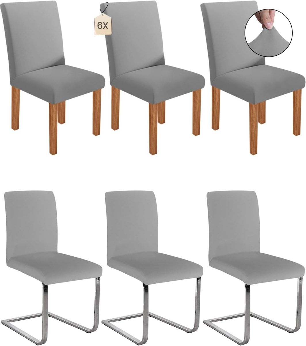 Set van 6 Stretch Stoelhoezen voor Eetkamerstoelen