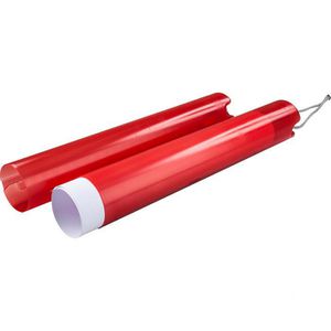 Rumold Zeichenrollenköcher ZR6632, mit Tragegurt, rot, ausziehbar von 46-68 cm, Ø 6,5 cm, aus Kunststoff, bis A1