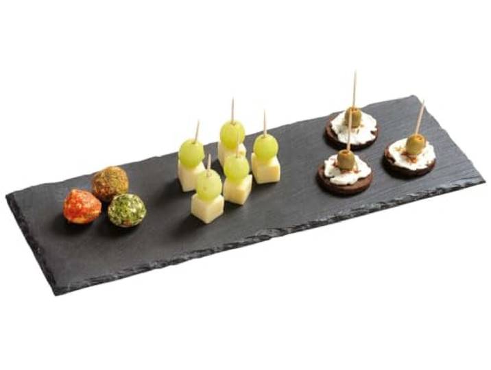 Kesper, 38123, Buffetplatte aus Schiefer, 38 x 13 x 0,6 bis 0,7 cm