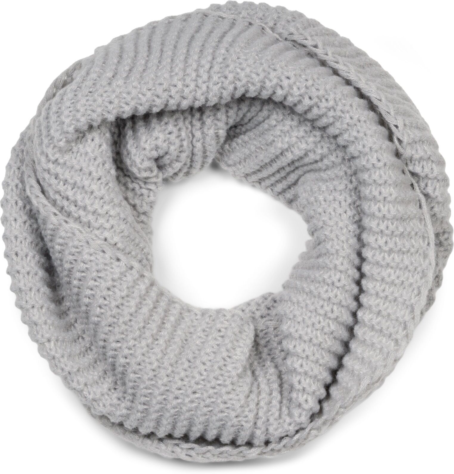 Loop STYLEBREAKER "Strick Loop Wellenmuster", Damen, grau (hellgrau), Obermaterial: 100% Polyacryl PAN., Modisch, Modetücher Loop