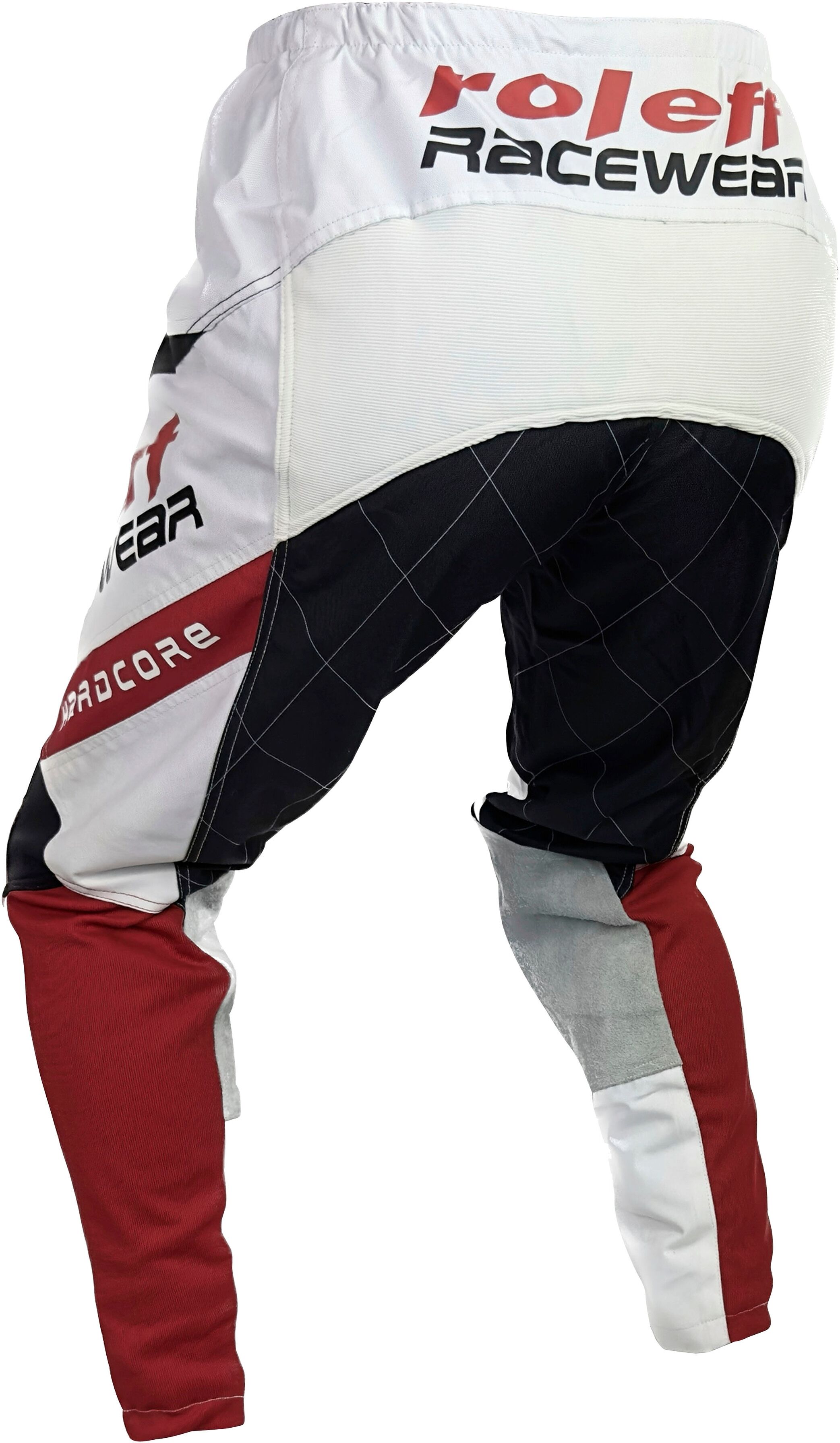 Motorradhose ROLEFF "Motocross RO 872" Gr. 34, rot (weiß, schwarz, rot), Hosen, 34, N-Gr, Obermaterial: 100% Polyester, Motorradhose, mit Stretcheinlagen und Lederverstärkungen