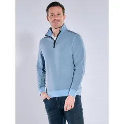 engbers Herren Sweatshirt mit Stehkragen Blau regular uni Stehkragen - S