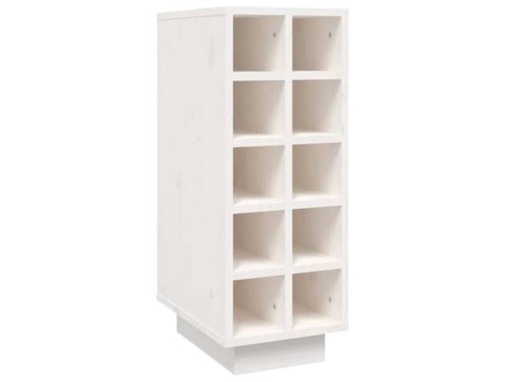 XHNIFBN Weinregal Holz 10 Flaschen Flaschenregal Weiß 23x34x61 cm Kompakter Weinschrank aus Kiefernholz für Küche und Esszimmer. Sicherer Stand dank stabiler Konstruktion.