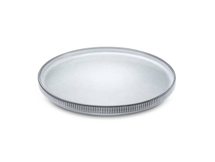 Assiette plate en grès gris