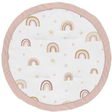 Sweet Jojo Designs Boho Rainbow Girl Baby Tummy Time Playmat - Blush Pink Dusty Rose Gold Yellow Mauve Taupe Beige Tan Bohemian Stars Sun Celestial
