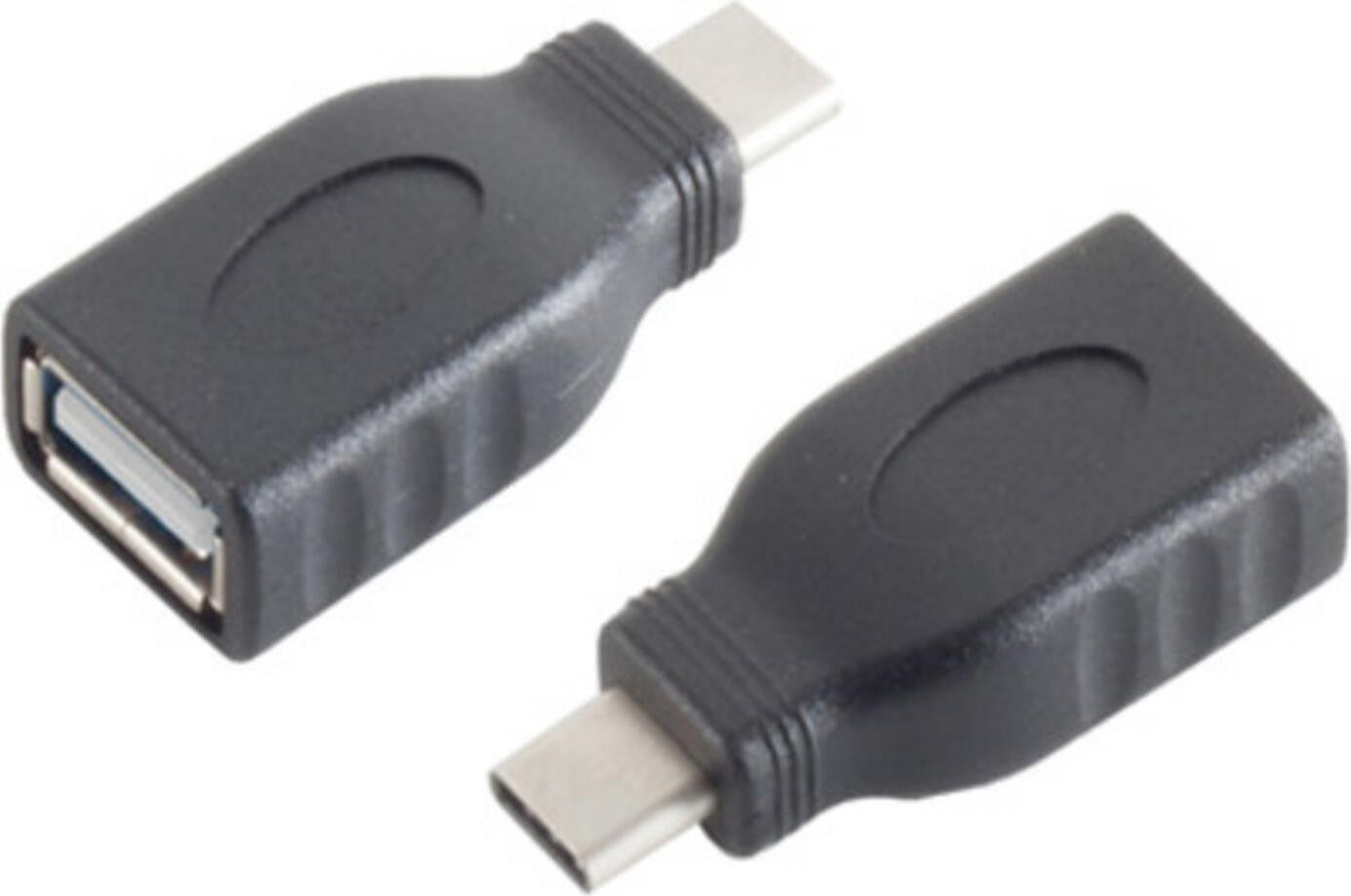 S-CONN 13-20013 USB 3.1 C naar USB 2.0 A Adapter, Zwart