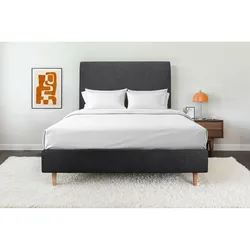 KOPFTEIL gepolstertes – schwarzer Stoff - 135 cm