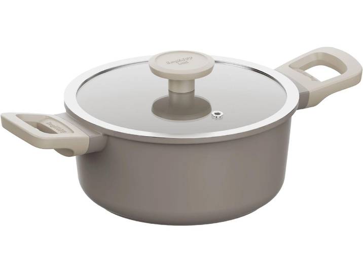 Kasserolle BERGHOFF Leo Dune , beige (grau), Ø:20cm, Töpfe, Kasserolle