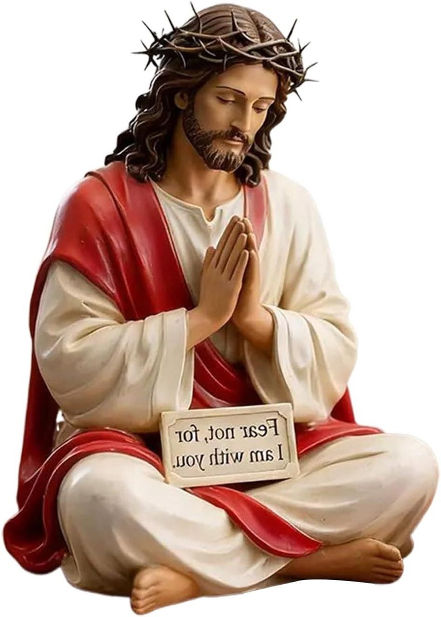 Jezus Beeldje - Religieus Ornament in Vintage Stijl - Hars - 6,5 cm
