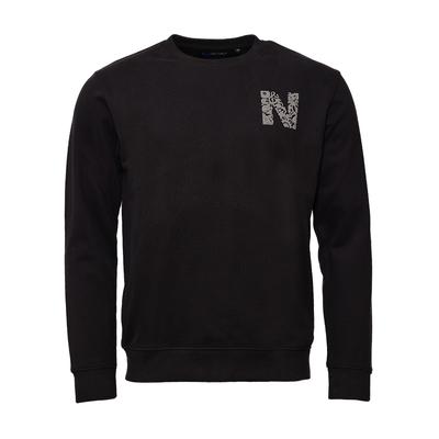 Sweater NASSAU BEACH "NB231045", Herren, Gr. 50M, schwarz, 100% Baumwolle, Sweatshirts Sweater