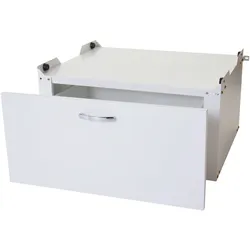 Waschmaschinenunterschrank MCW-E50, Sockel Podest Erhöhung Untergestell, Schublade 33x61x62cm, weiß