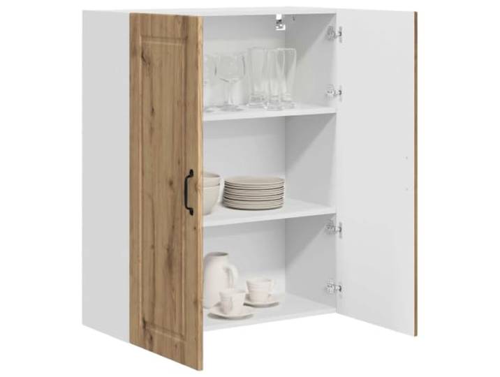 KTHLBRH Wandschrank PORTO Eiche Handwerk 80 x 31 x 100 cm Mehrschichtholz, 3 Einlegeböden, 2 Türen, Wandmontage, leicht zu reinigen