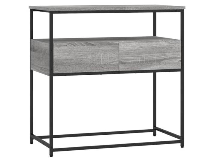 LMTYOENFG Konsolentisch Grau Sonoma 75x40x75 cm Holzwerkstoff Stabiler Flurtisch mit Metallrahmen, verstellbaren Beinen und Stauraum für Wohnzimmer, Flur oder Eingangsbereich.