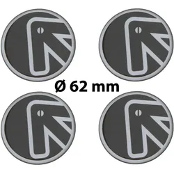 4 x Ø 62 mm Polymere Aufkleber / Pfeil / Nabenkappen, Felgendeckel