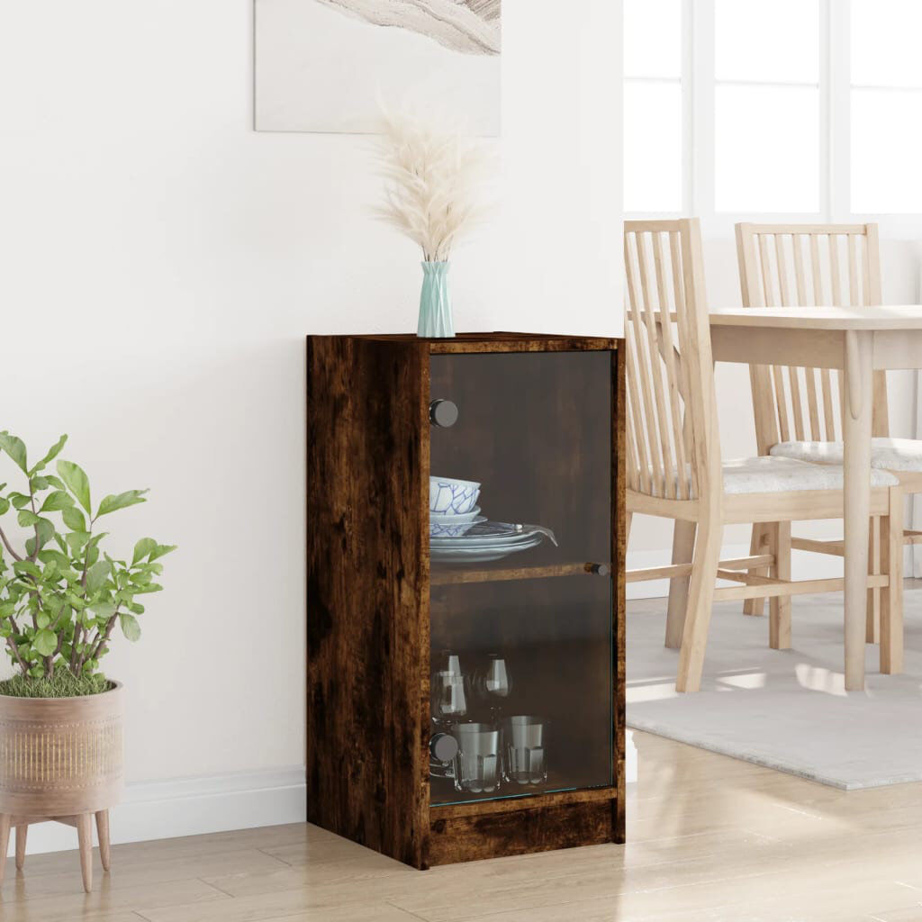 Alpen Home Baysden Standard Accent Cabinet Smoked Oak 75.5cm H X 35cm W X 37cm D