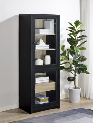 Coaster Denison 67-inch 2-door Media Tower Storage Cabinet Black