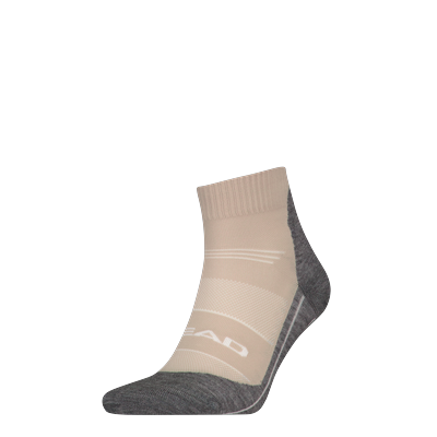 Kurzsocken HEAD "HEAD HIKING COOL QUARTER 1P", Damen, Gr. 43-46, grau (taupe), Materialmix, Socken