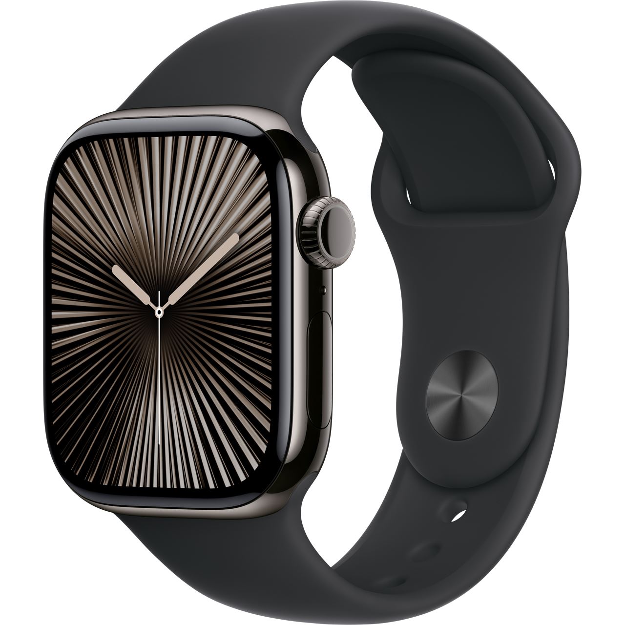 Apple Watch S10 (2024) Titan Cellular 42mm schiefer (Sportarmband schwarz) S/M