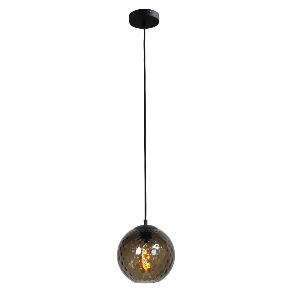 Masterlight Baloton Zwarte Hanglamp met Glazen Bol van 20 cm