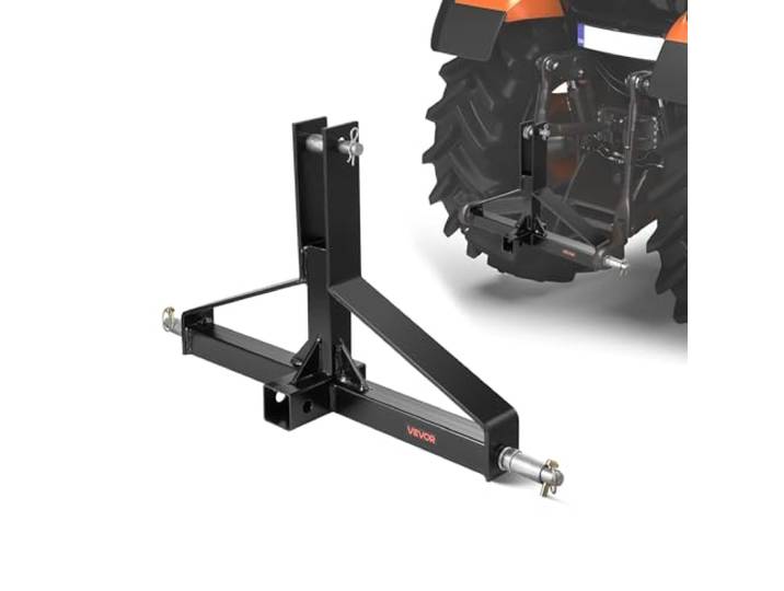 VEVOR Attelage 3 Points avec Récepteur 5 cm\, Fixation Rapide 3 Points pour Tracteur de Catégorie 1\, Capacité de Charge 1360 kg\, Adaptateur Barre de Remorquage Robuste pour Effectuer Travaux Agricoles