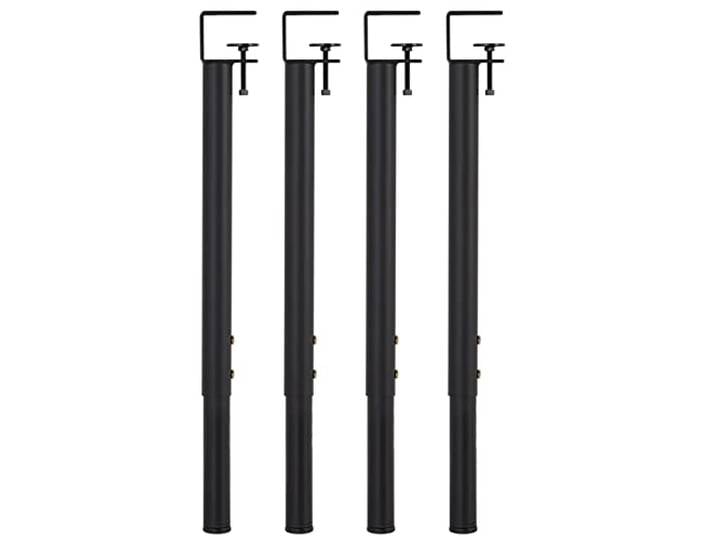 F-shaped Clamp-on Table Legs,Breakfast Bar Legs Adjustable 65-95cm Table Leg,Worktop Support Leg,Easy-Fit No Drill Table Legs,for Work Table Coffee Table Bar Table (2pcs,Black)