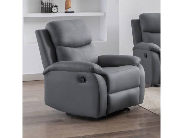 Fauteuil de relaxation manuel en PU anthracite - ZOLARA