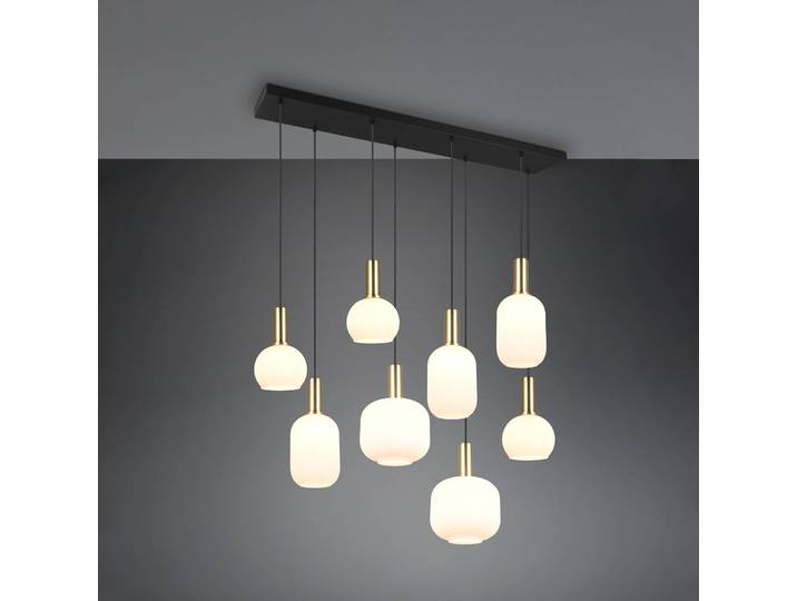 Trio Lighting Glas Hängelampe Diva, dimmbar, weiß / opal, für Wohn- / Esszimmer, Metall, Pendelleuchte