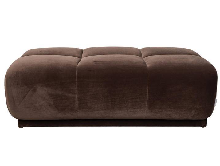 Beistellhocker Aldo – aus Samt - Braun - Samt - Luxusbetten24
