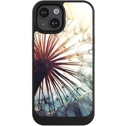 Nivocase Hülle für Apple iPhone 15 Handyhülle NIVOcore Case Schwarz Blumen Fotografie Pusteblume (Apple iPhone 15), Smartphone Hülle, Schwarz