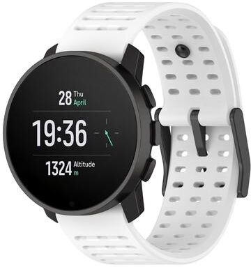 Everyday Crate Suunto 9 Peak Pro Vertical Race Silicone Watch Band 22mm Soft Replacement Watch Strap white