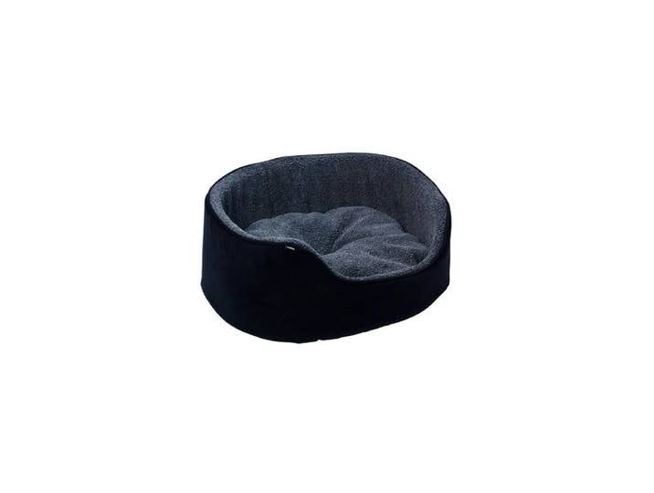 Dogman Pet Bed Sherpa High Rim Black Large 70x53x25cm