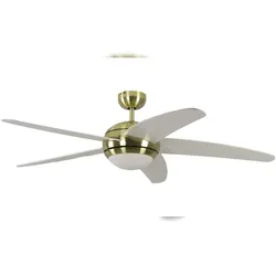 Pepeo Deckenventilator Melton Messing / Weiß mit Licht 132