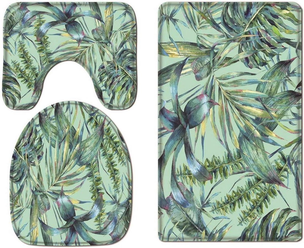 3-delige groene badmat set voor toilet en badkamer decoratie
