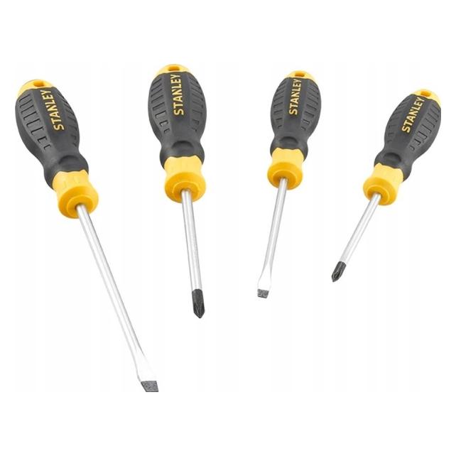 Stanley Juego de 4 destornilladores Cushion Grip: Plana y Phillips (STHT16169-0)